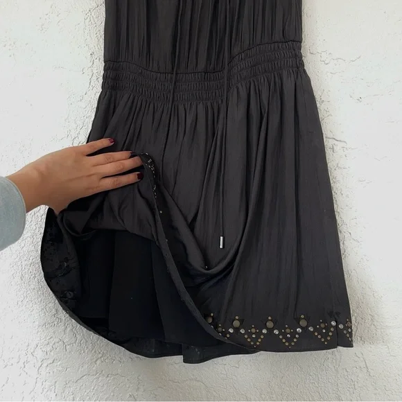 Ramy Brooke Polly Paris Sleeveless Black Studded Mini Dress - Picture 8 of 11